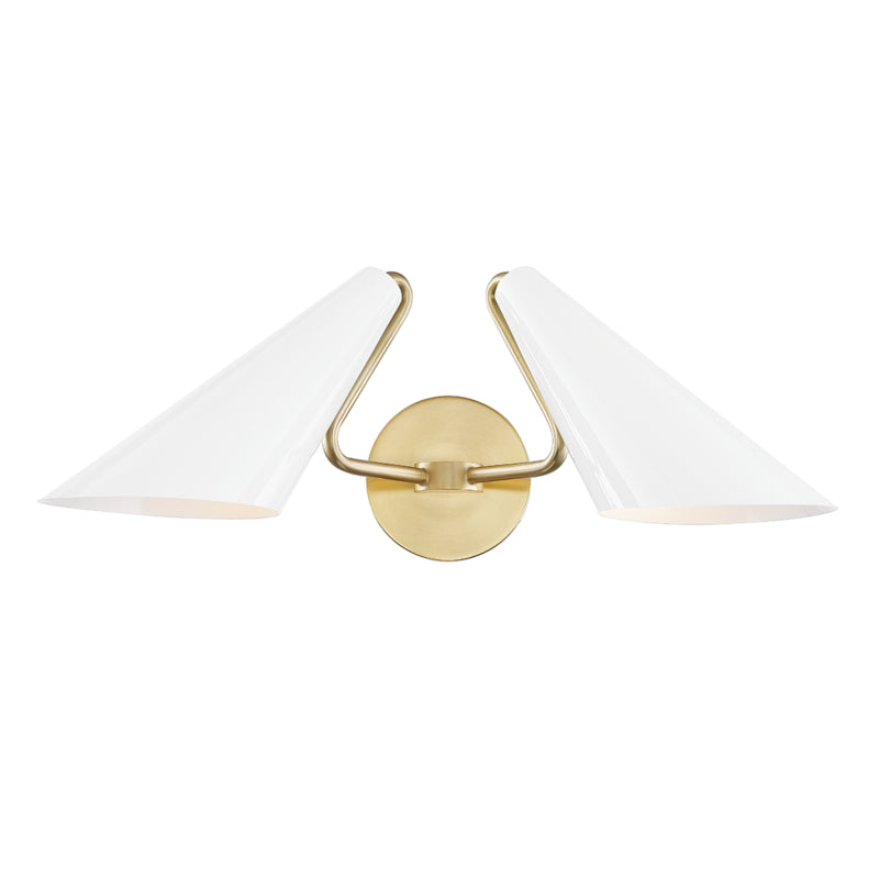 Mitzi - H399102-AGB/DG - Two Light Wall Sconce - Talia - Aged Brass/Dove Gray Combo