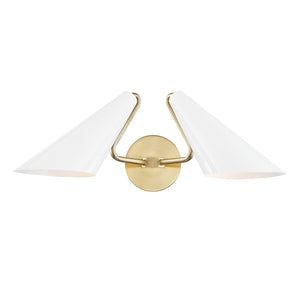 Mitzi - H399102-AGB/DG - Two Light Wall Sconce - Talia - Aged Brass/Dove Gray Combo