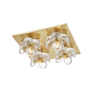 Mitzi - H410504-AGB - Four Light Flush Mount - Shea - Aged Brass