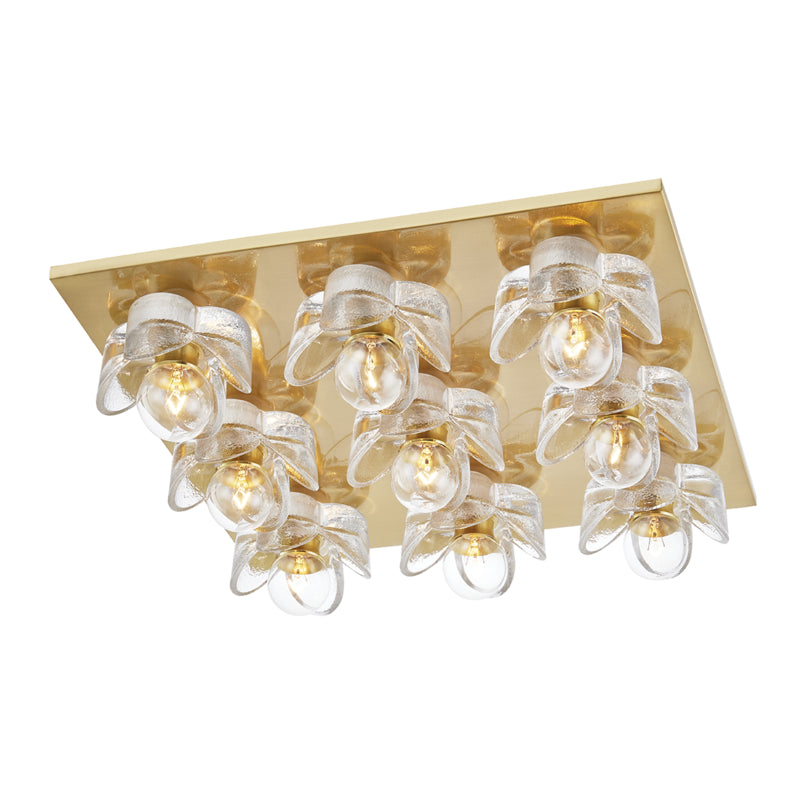 Mitzi - H410509-AGB - Nine Light Flush Mount - Shea - Aged Brass