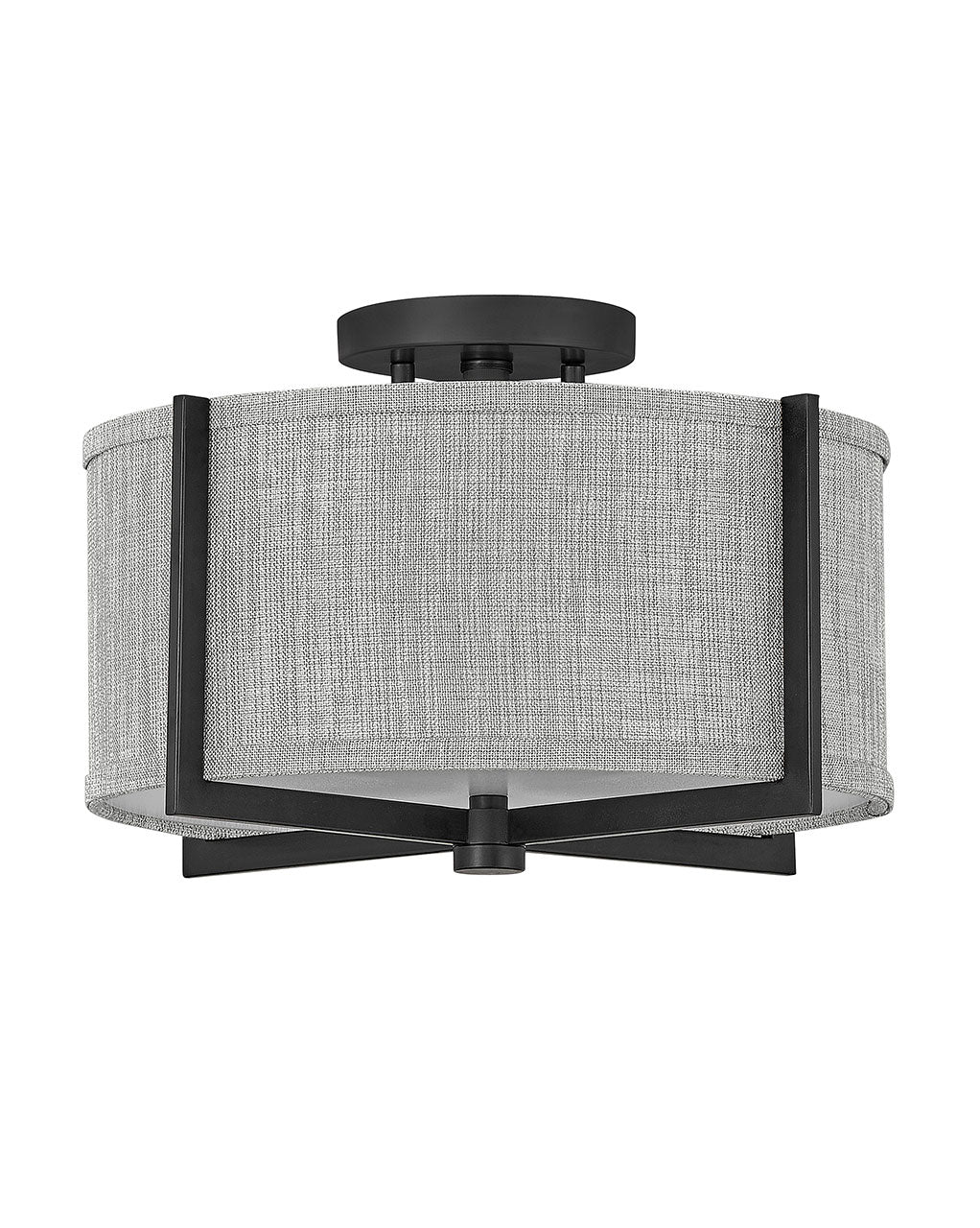 Hinkley - 41705BK - LED Semi-Flush Mount - Axis Heathered Gray - Black