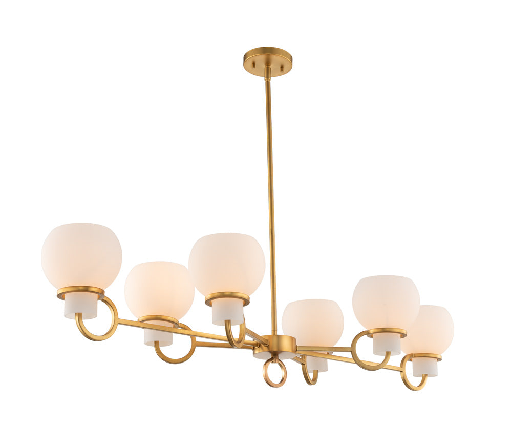 Kalco - 513061WB - Six Light Island Pendant - Ascher - Winter Brass