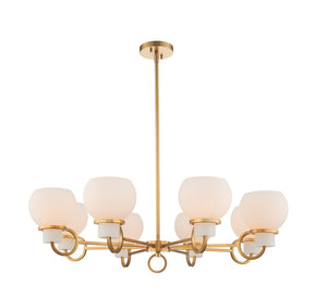 Kalco - 513073WB - Eight Light Chandelier - Ascher - Winter Brass