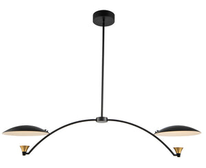 Kalco - 513661BWB - LED Island Pendant - Redding - Matte Black w White and Brass Accent