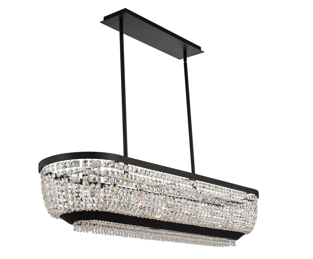 Allegri - 037361-052-FR001 - Seven Light Island Pendant - Terzo - Matte Black w Polished Chrome