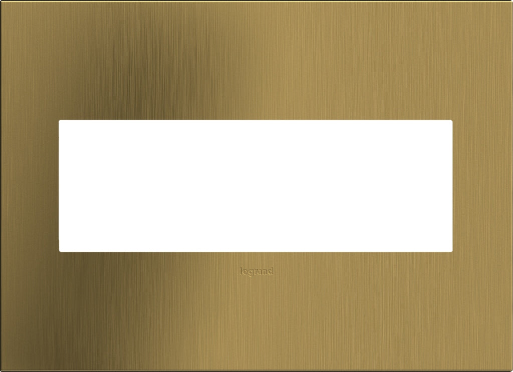 Legrand - AWC3GBSB4 - Three-Gang Screwless Wall Plate - adorne - Brushed Satin Brass