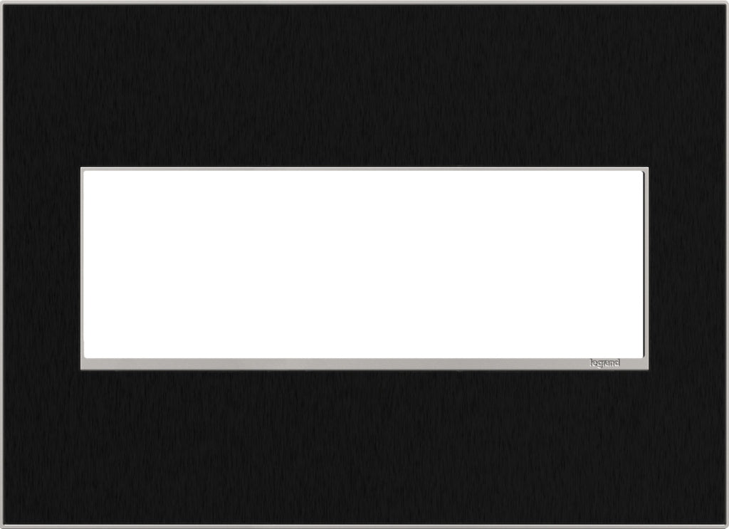 Legrand - AWM3GBLS4 - Three-Gang Screwless Wall Plate - adorne - Black Stainless