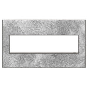 Legrand - AWM4GSP4 - Four-Gang Screwless Wall Plate - adorne - Spiraled Stainless
