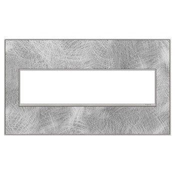 Legrand - AWM4GSP4 - Four-Gang Screwless Wall Plate - adorne - Spiraled Stainless