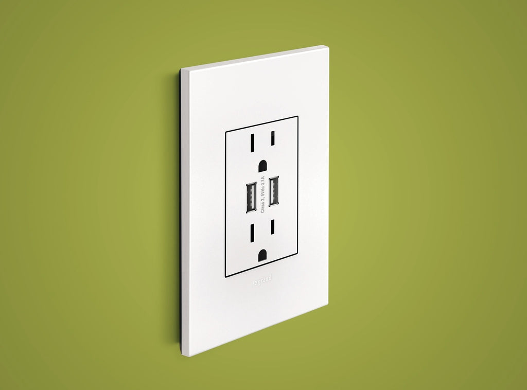 Legrand - AWP1G2PW4 - One-Gang Screwless Wall Plate with Microban - adorne - Powder White