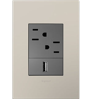 Legrand - AWP1G3GG4 - One-Gang-Plus Screwless Wall Plate - adorne - Greige