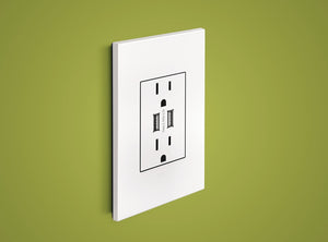 Legrand - AWP1G3PW4 - One-Gang-Plus Screwless Wall Plate with Microban - adorne - Powder White