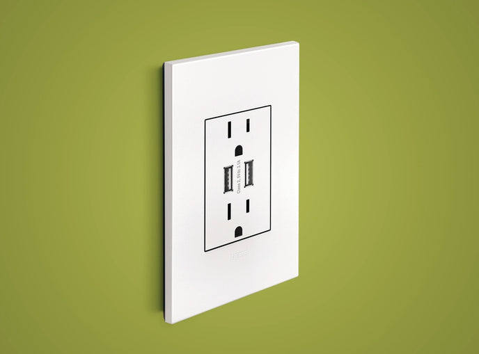 Legrand - AWP2GPW4 - Two-Gang Screwless Wall Plate with Microban - adorne - Powder White