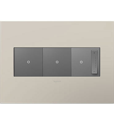 Legrand - AWP3GGG4 - Three-Gang Screwless Wall Plate - adorne - Greige