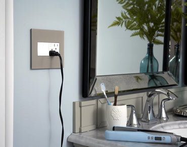 Legrand - AWP3GMG4 - Three-Gang Screwless Wall Plate with Microban - adorne - Magnesium