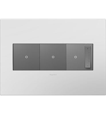 Legrand - AWP3GPW4 - Three-Gang Screwless Wall Plate with Microban - adorne - Powder White