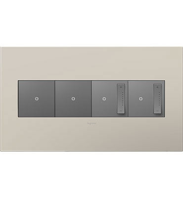 Legrand - AWP4GGG4 - Four-Gang Screwless Wall Plate - adorne - Greige