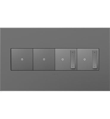 Legrand - AWP4GMG4 - Four-Gang Screwless Wall Plate with Microban - adorne - Magnesium