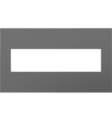 Legrand - AWP4GMG4 - Four-Gang Screwless Wall Plate with Microban - adorne - Magnesium