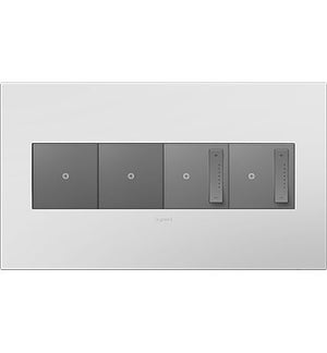 Legrand - AWP4GPW4 - Four-Gang Screwless Wall Plate with Microban - adorne - Powder White