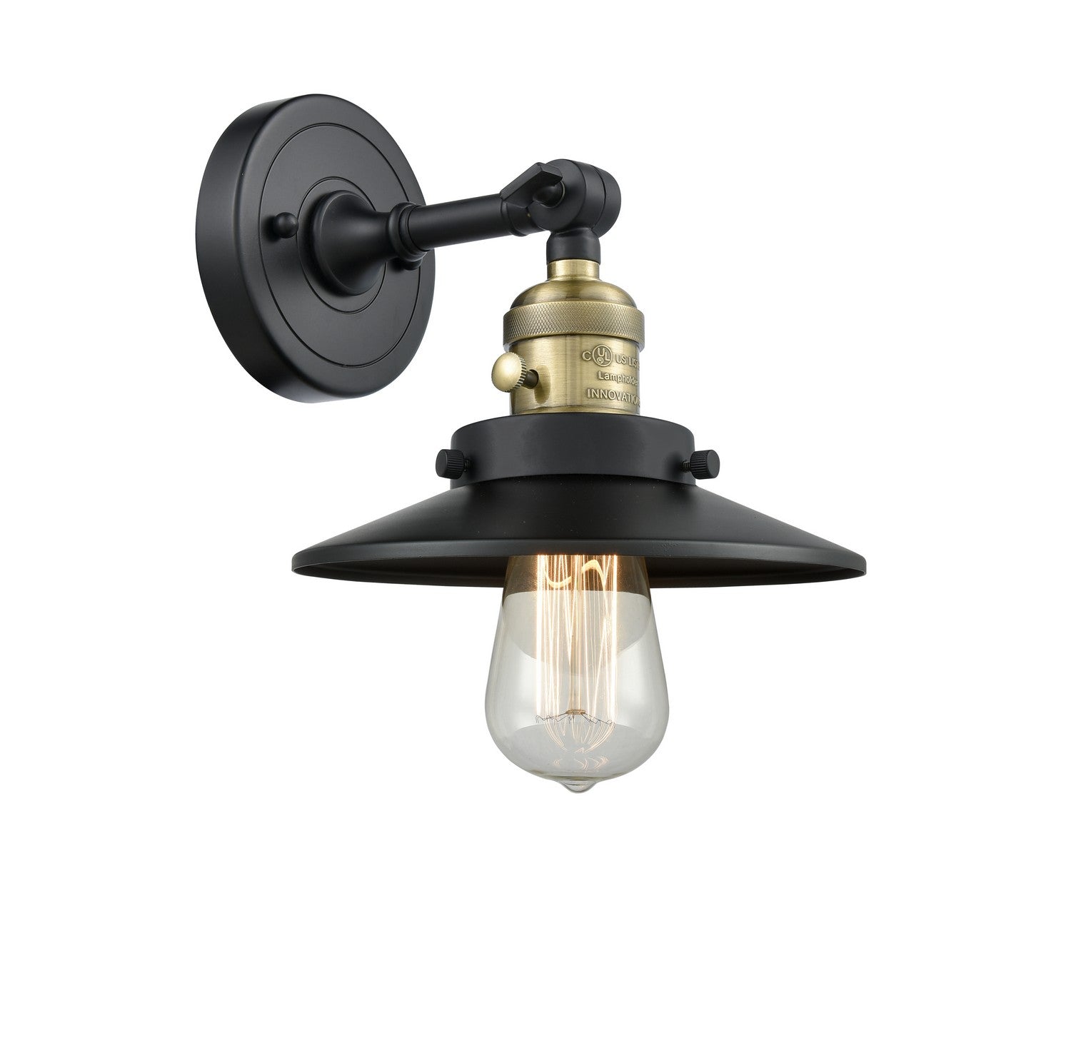 Innovations - 203SW-BAB-M6 - One Light Wall Sconce - Franklin Restoration - Black Antique Brass