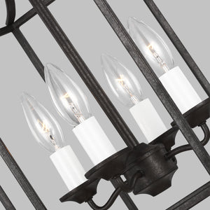 Visual Comfort Studio - AC1004SMS - Four Light Pendant - Bantry House - Smith Steel