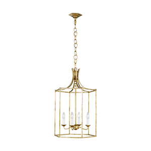 Visual Comfort Studio - AC1014ADB - Four Light Pendant - Bantry House - Antique Gild