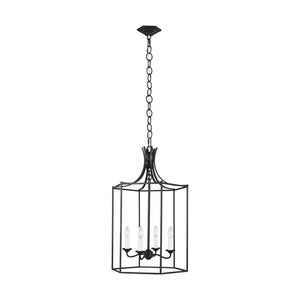 Visual Comfort Studio - AC1014SMS - Four Light Pendant - Bantry House - Smith Steel