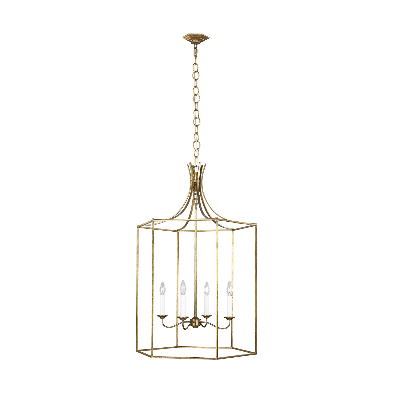 Visual Comfort Studio - AC1024ADB - Four Light Pendant - Bantry House - Antique Gild