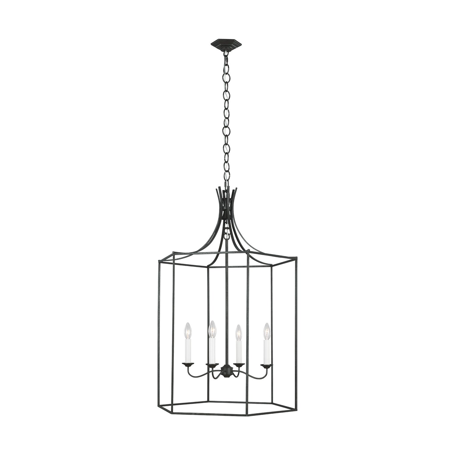 Visual Comfort Studio - AC1024SMS - Four Light Pendant - Bantry House - Smith Steel