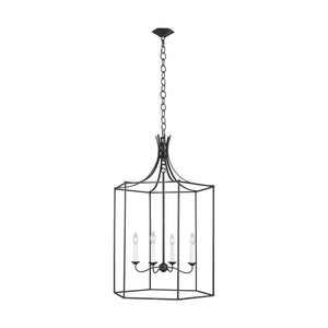 Visual Comfort Studio - AC1024SMS - Four Light Pendant - Bantry House - Smith Steel