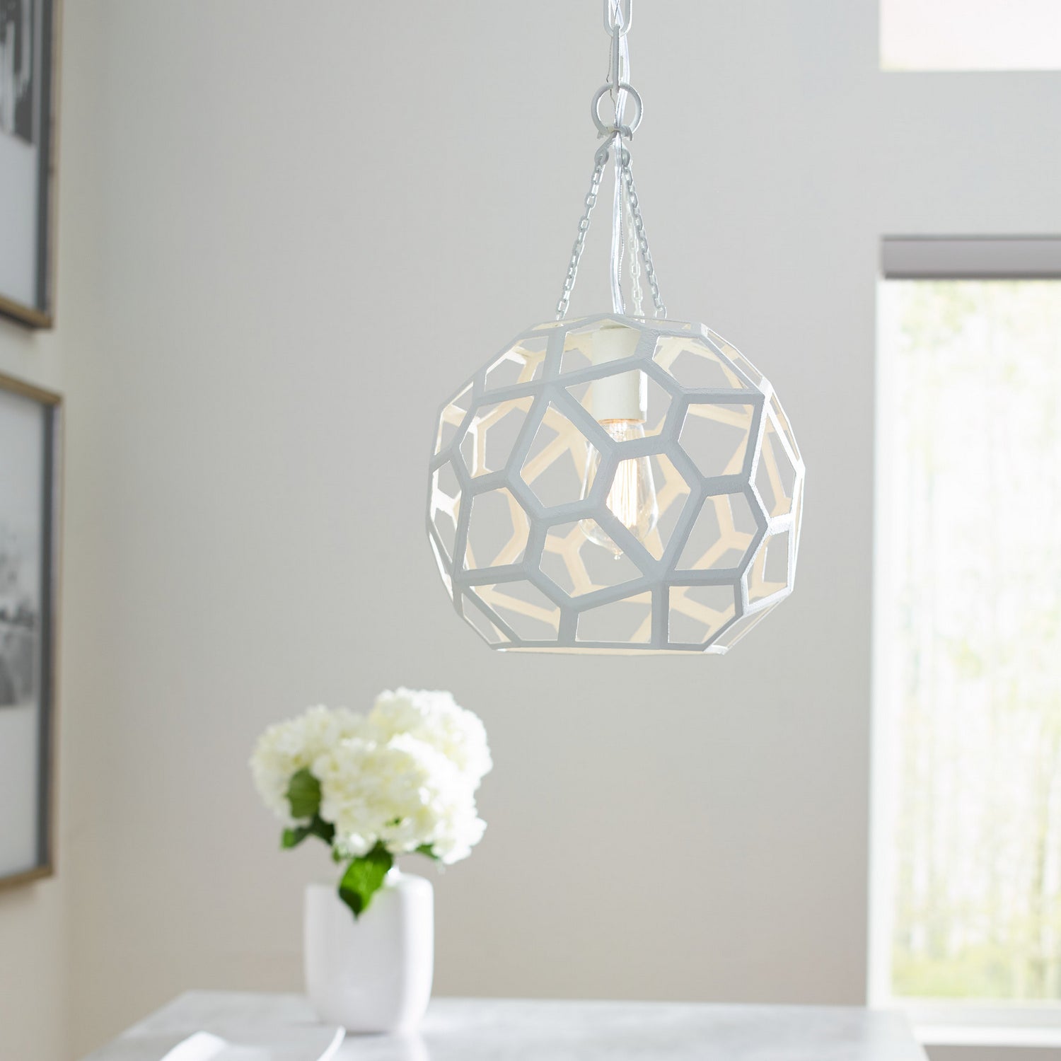 Visual Comfort Studio - AP1051PMW - One Light Pendant - Feccetta - Paper Mache White