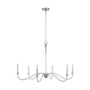 Visual Comfort Studio - CC1326PN - Six Light Chandelier - Hanover - Polished Nickel