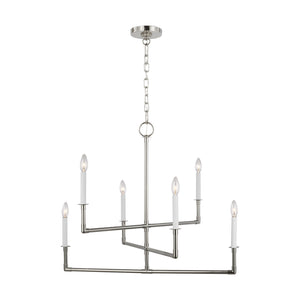 Visual Comfort Studio - CC1346PN - Six Light Chandelier - Bayview - Polished Nickel