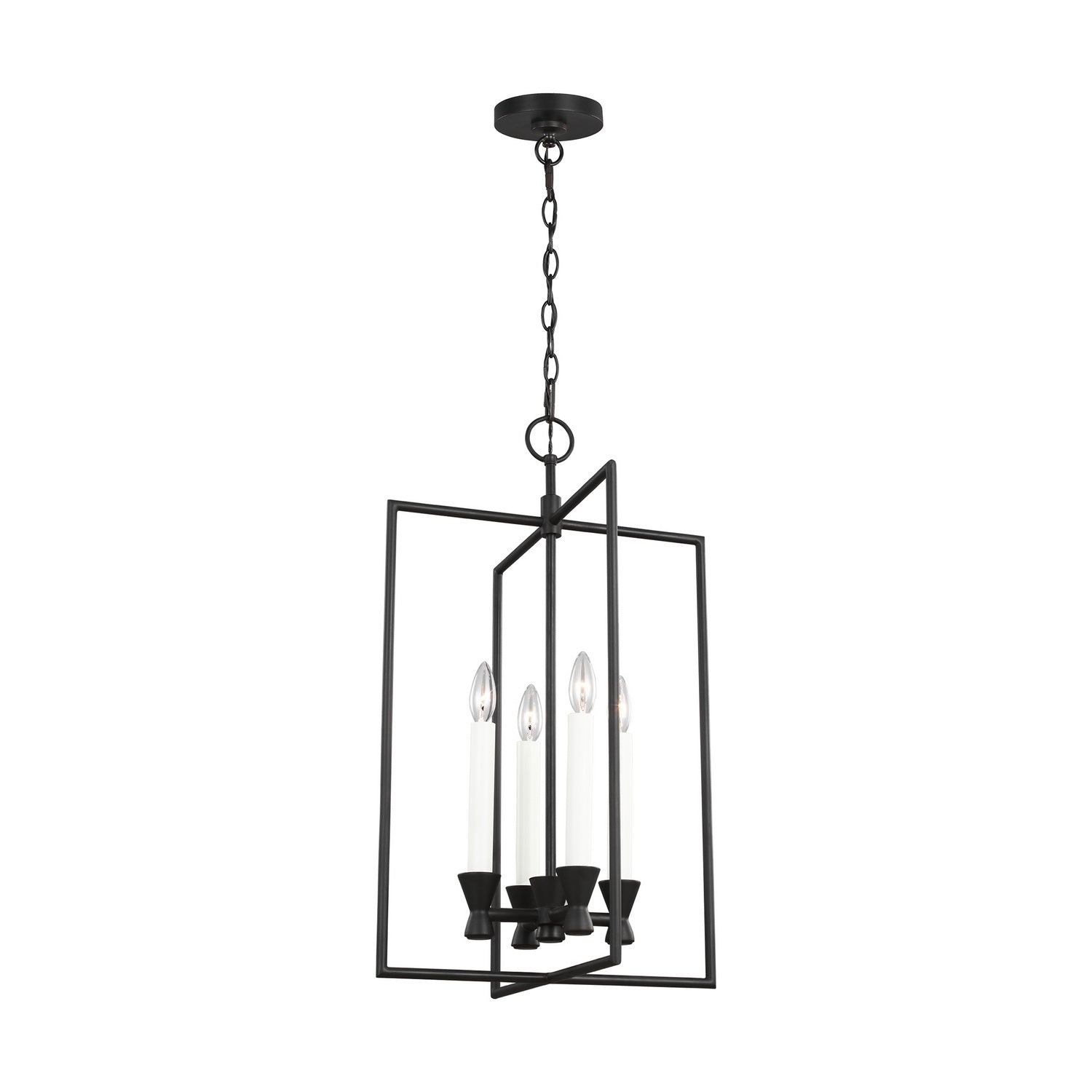 Visual Comfort Studio - CC1394AI - Four Light Lantern - Keystone - Aged Iron