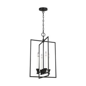 Visual Comfort Studio - CC1394AI - Four Light Lantern - Keystone - Aged Iron