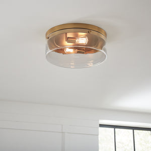 Visual Comfort Studio - CF1032BBS - Two Light Flush Mount - Garrett - Burnished Brass