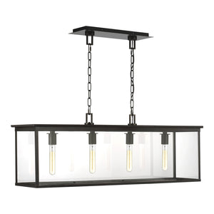 Visual Comfort Studio - CO1214HTCP - Four Light Outdoor Linear Chandelier - Freeport - Heritage Copper