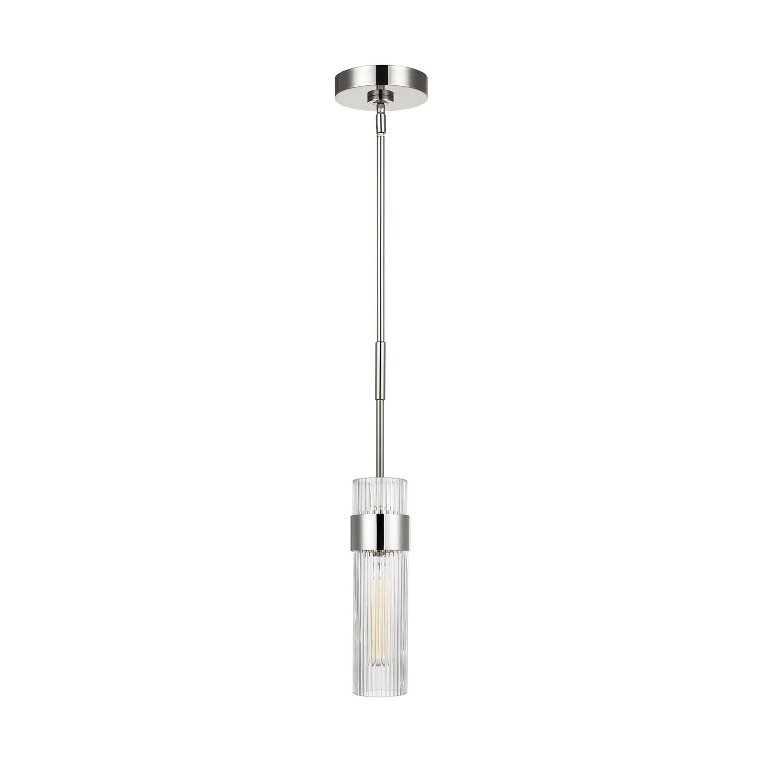 Visual Comfort Studio - CP1161PN - One Light Pendant - Geneva - Polished Nickel