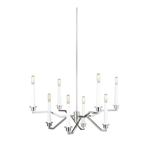 Visual Comfort Studio - EC1108PN - Eight Light Chandelier - Hopton - Polished Nickel