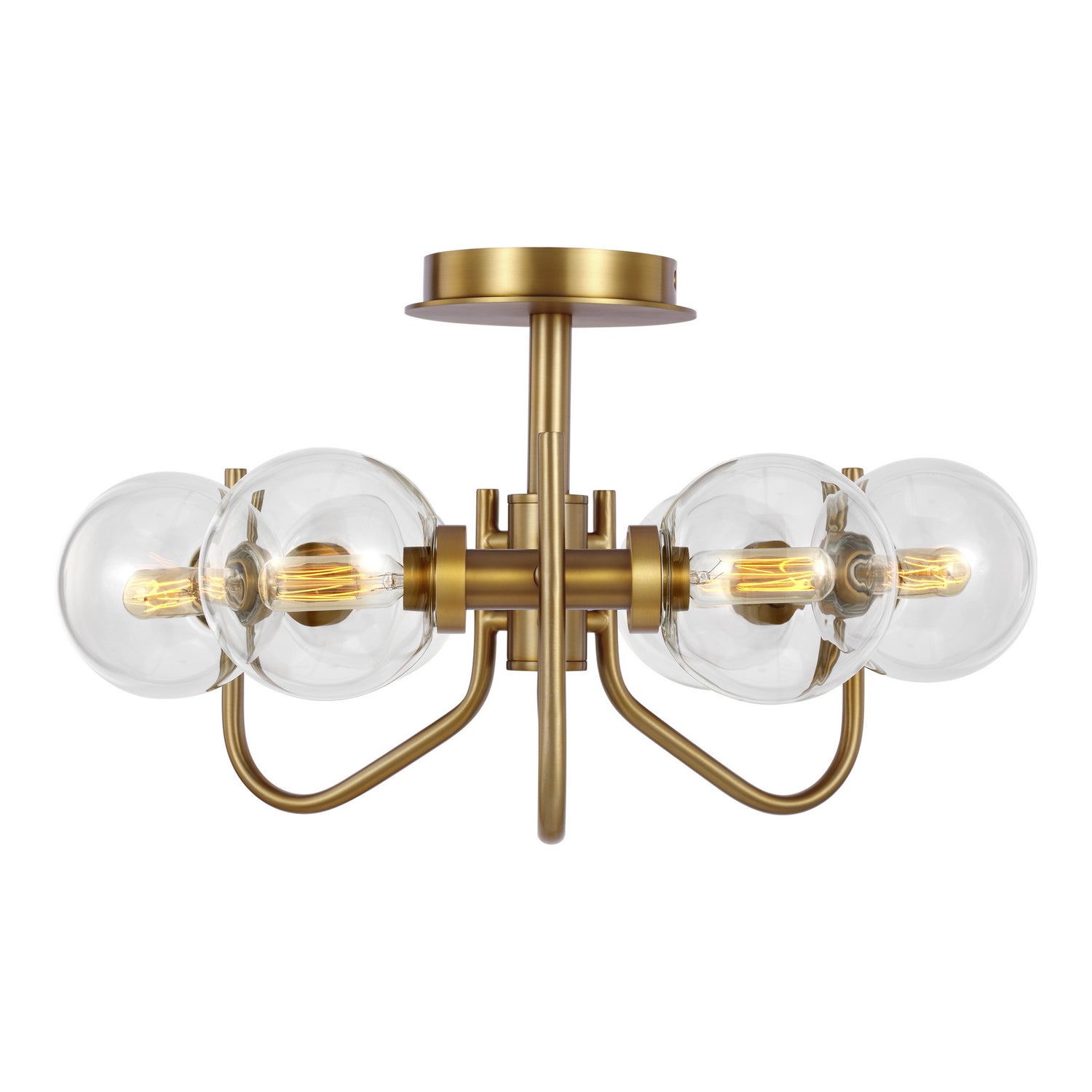 Visual Comfort Studio - EF1036BBS - Six Light Semi-Flush Mount - Verne - Burnished Brass