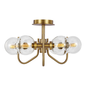 Visual Comfort Studio - EF1036BBS - Six Light Semi-Flush Mount - Verne - Burnished Brass