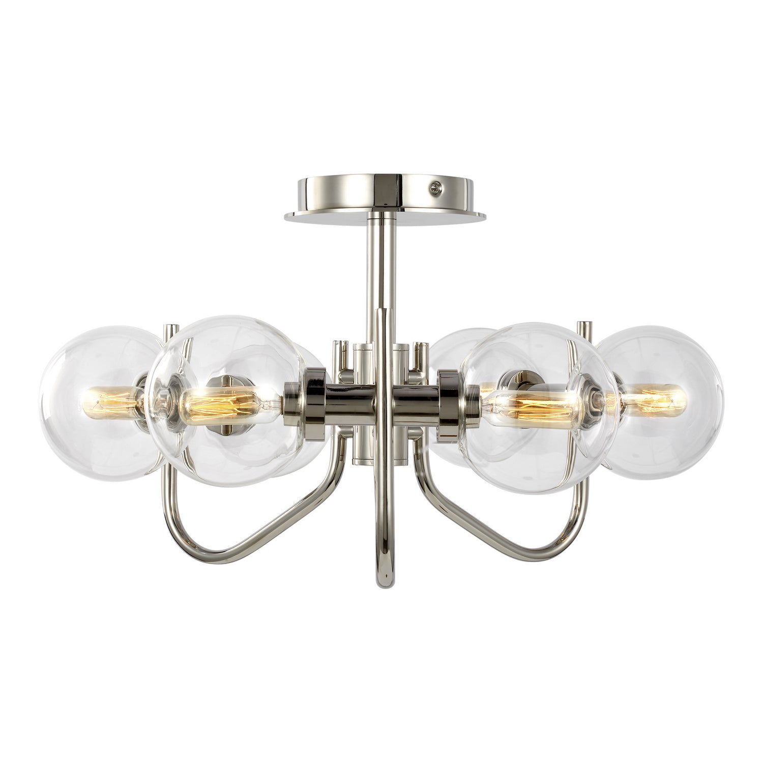 Visual Comfort Studio - EF1036PN - Six Light Semi-Flush Mount - Verne - Polished Nickel