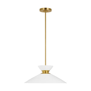 Visual Comfort Studio - EP1231MWTBBS - One Light Pendant - Heath - Matte White and Burnished Brass