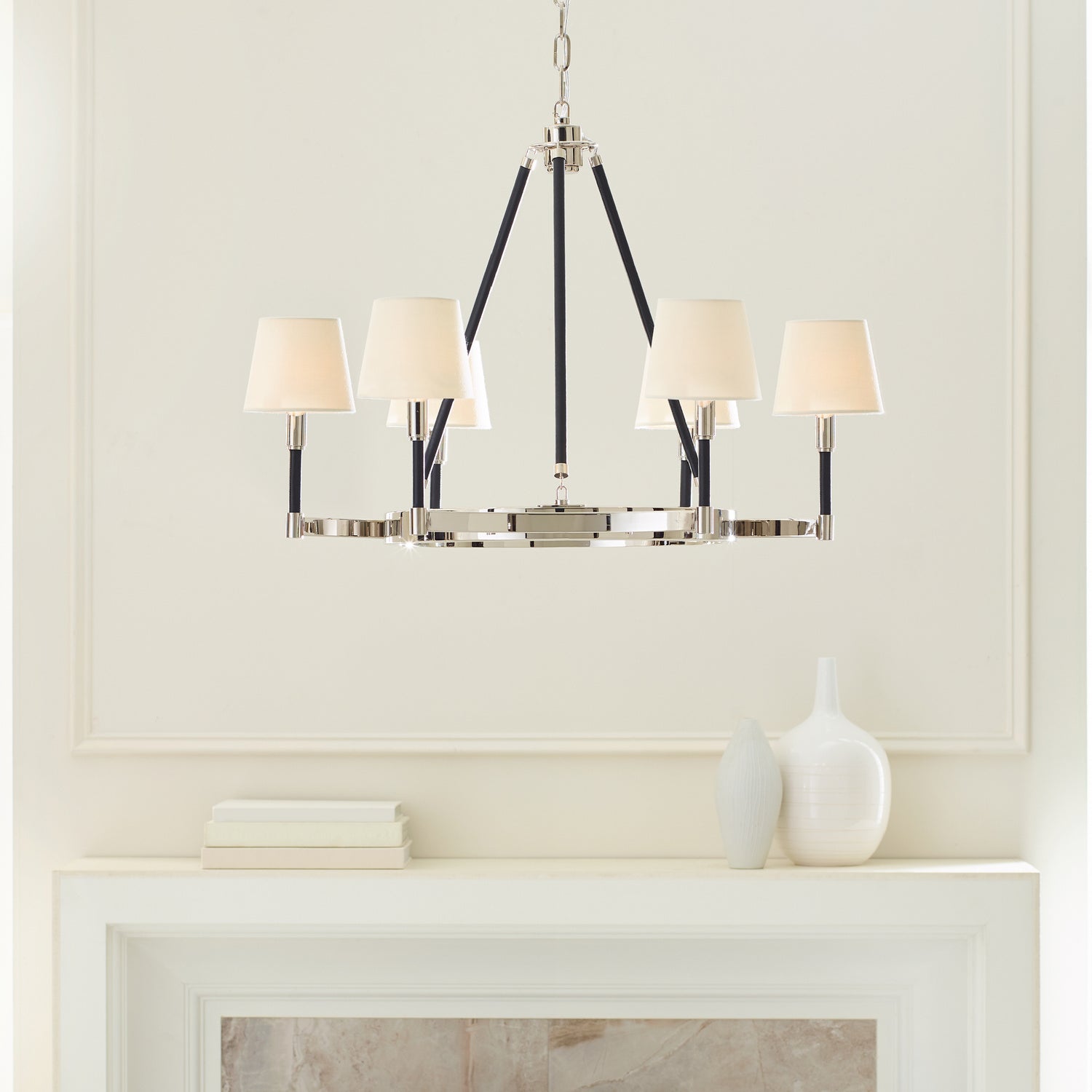 Visual Comfort Studio - LC1006PN - Six Light Chandelier - Katie - Polished Nickel