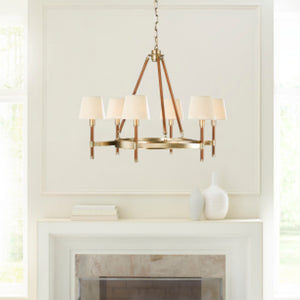 Visual Comfort Studio - LC1006TWB - Six Light Chandelier - Katie - Time Worn Brass