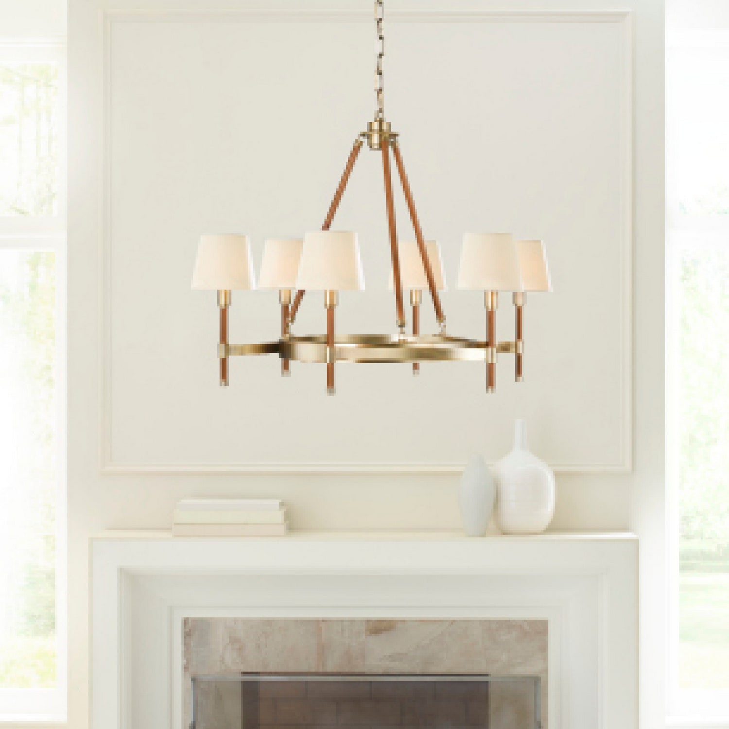 Visual Comfort Studio - LC1006TWB - Six Light Chandelier - Katie - Time Worn Brass