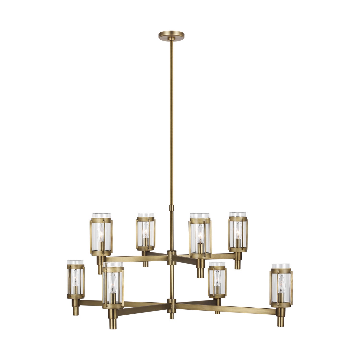 Visual Comfort Studio - LC1038TWB - Eight Light Chandelier - Flynn - Time Worn Brass