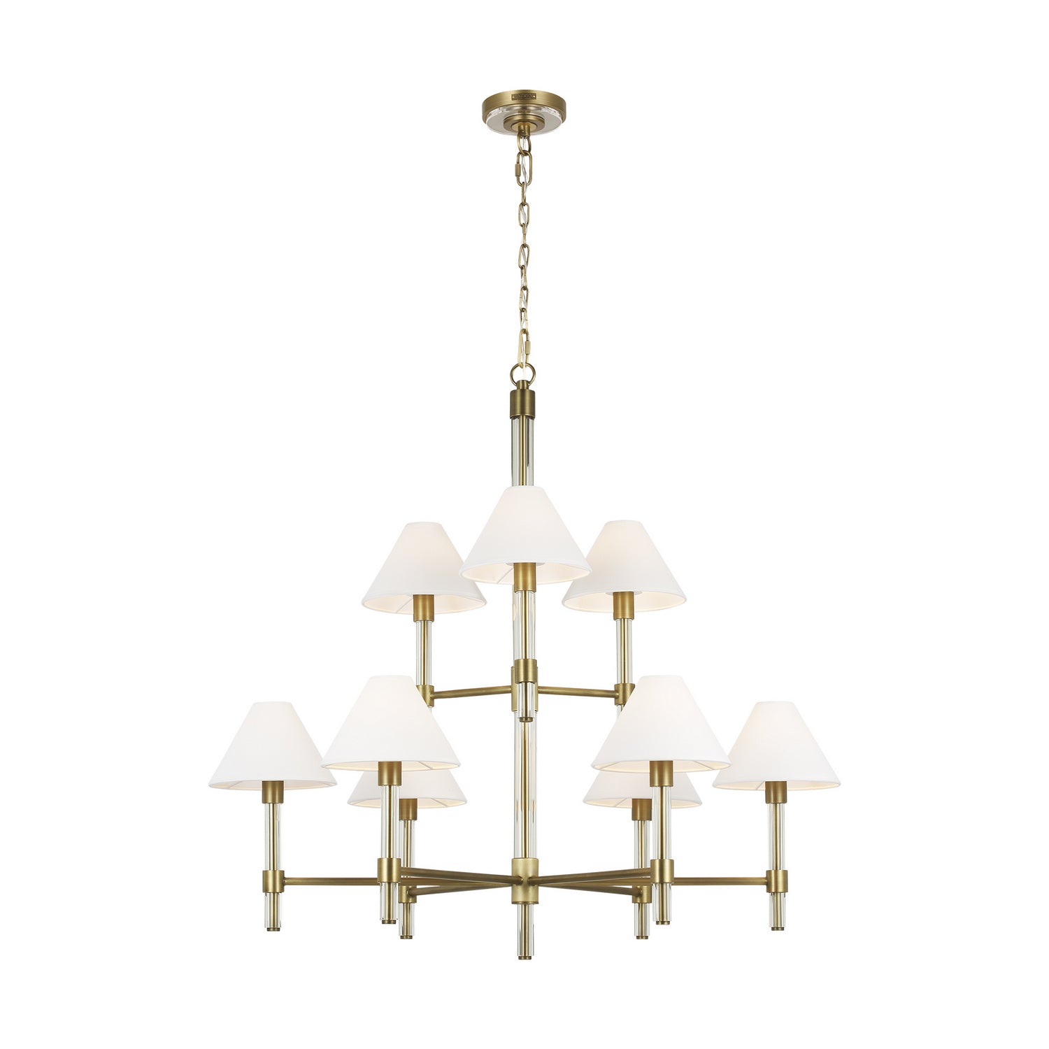 Visual Comfort Studio - LC1069TWB - Nine Light Chandelier - Robert - Time Worn Brass