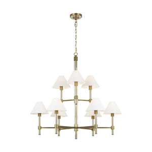 Visual Comfort Studio - LC1069TWB - Nine Light Chandelier - Robert - Time Worn Brass